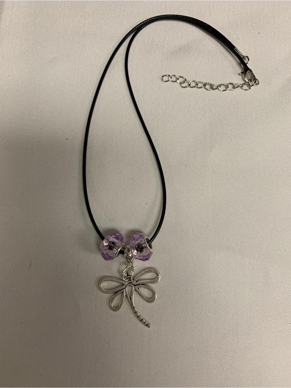 Silver Dragonfly Charm Necklace